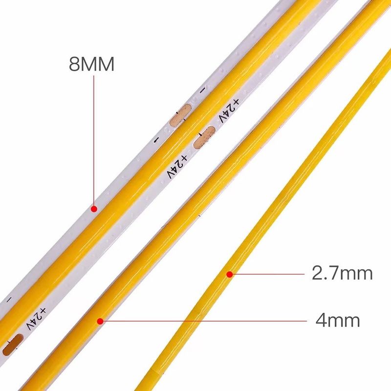 2700K-6500K 12V LED COB Dải Chip mật độ cao 24V Trang trí nội thất trong nhà