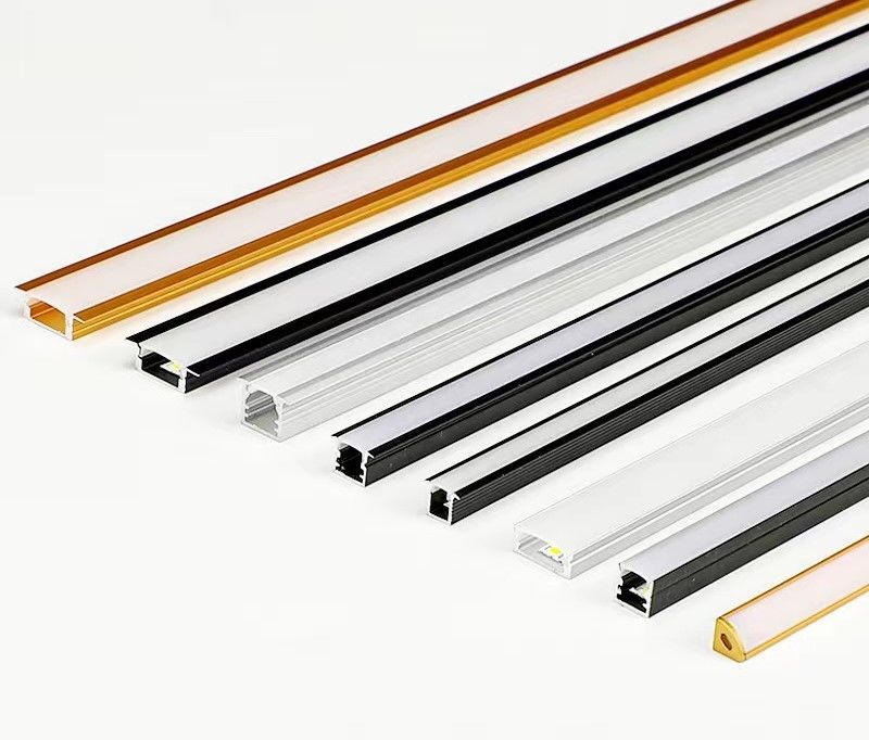 CE RoHS LED Nhôm Profile Ánh sáng tuyến tính Clear Milky Cover End Caps Clips Dưới kệ tủ