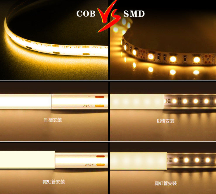 Thay đổi màu sắc thông minh Dải đèn LED 24V COB RGBW 10 mm Chống nước 2700K-6500K
