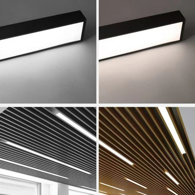 Đèn LED phòng ngủ Đèn treo tuyến tính Chiếu sáng mặt dây chuyền màu đen Trang trí trong nhà 3000K 5000K 35W