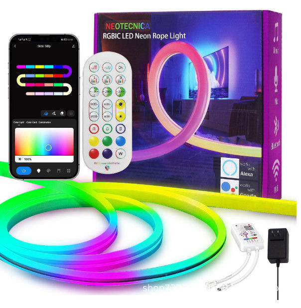 16,4ft RGB Silicone Dải đèn neon Điều khiển từ xa Thay đổi màu sắc thông minh