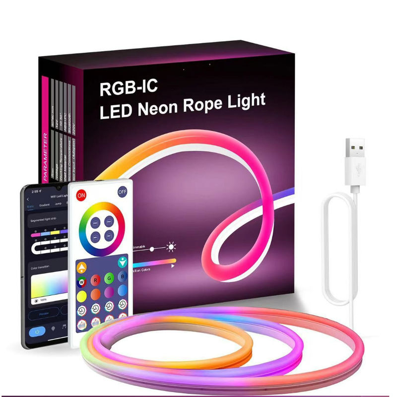 Monster 5m Smart Silicone Neon Strip Light Trong nhà Ngoài trời Trang trí quán bar tại nhà 12V