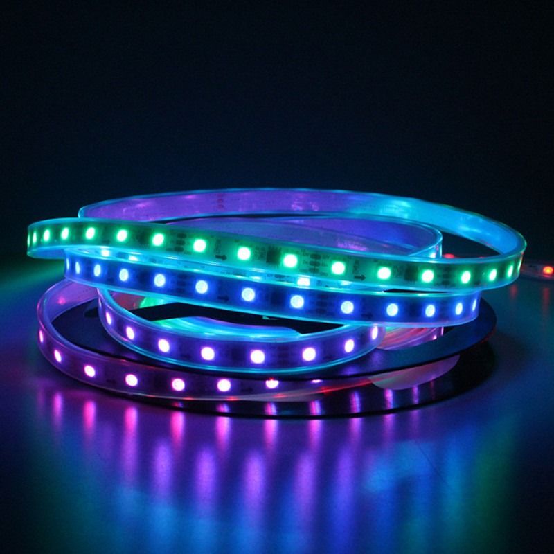 Dải đèn LED linh hoạt RGB WS2812B 5050SMD Dải điểm ảnh LED 16,4FT 60Pixels/M 300Pixels có thể định địa chỉ riêng lẻ
