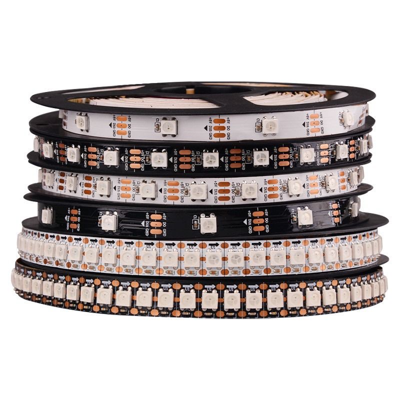 Dải đèn LED linh hoạt RGB WS2812B 5050SMD Dải điểm ảnh LED 16,4FT 60Pixels/M 300Pixels có thể định địa chỉ riêng lẻ